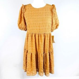 nwt rewind mustard babydoll dress